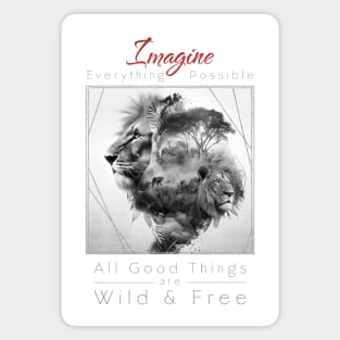 Lion Nature Outdoor Imagine Wild Free Magnet